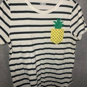 stripe shirt with pineapple pocket